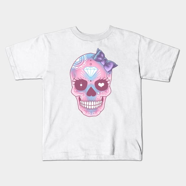 Candy skull Kids T-Shirt by redhotpeppers